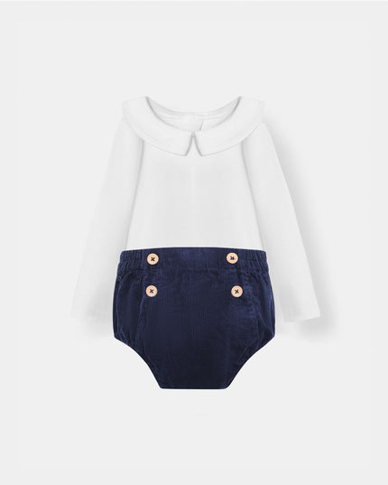 Bermuda Bodysuit + Sailor Short - White/Navy