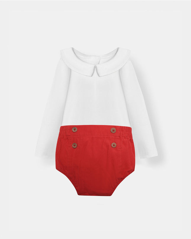 Bermuda Bodysuit + Sailor Short - White/Red