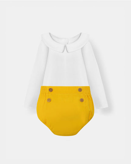 Bermuda Bodysuit + Sailor Short - White/Yellow