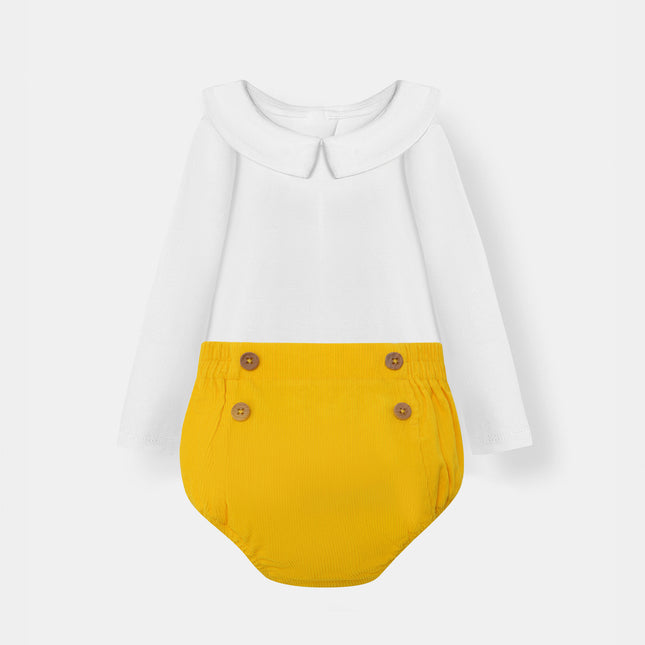 Bermuda Bodysuit + Sailor Short - White/Yellow