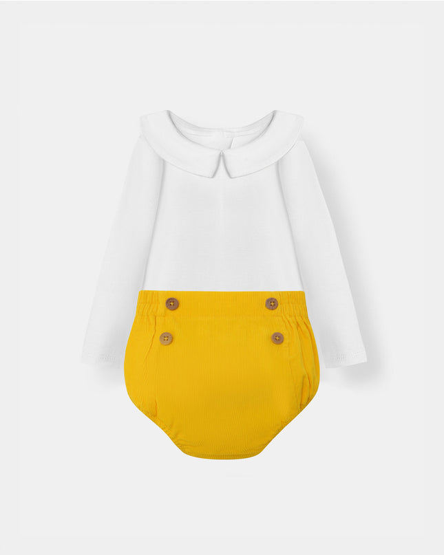 Bermuda Bodysuit + Sailor Short - White/Yellow