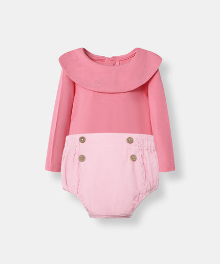 Berta Bodysuit + Sailor Short - Pink - Atlas & Maya  Berta Bodysuit + Sailor Short - Pink Bamboo Set