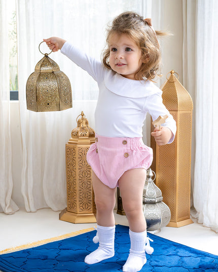 Berta Bodysuit + Sailor Short - White/Pink