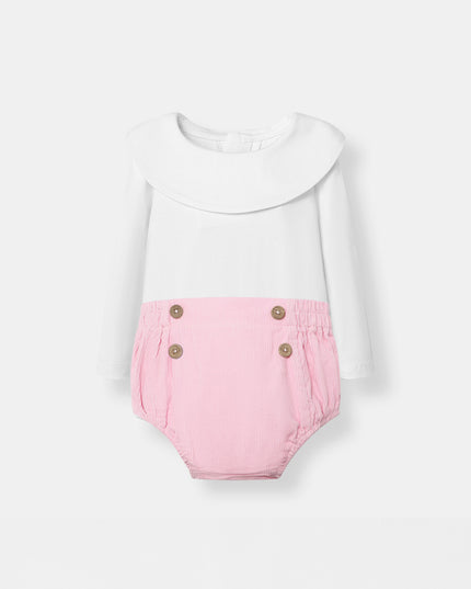 Berta Bodysuit + Sailor Short - White/Pink