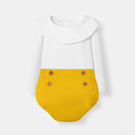 Berta Bodysuit + Sailor Short - White/Yellow