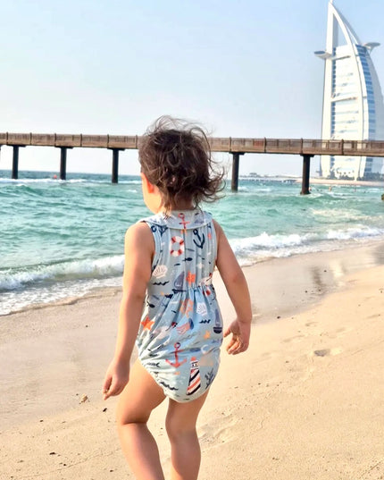 Berta Bubble Romper - Anchor Away