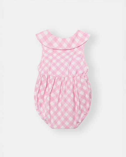 Berta Bubble Romper - Blush Plaid - Atlas & Maya