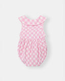 Berta Bubble Romper - Blush Plaid - Atlas & Maya