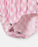 Berta Bubble Romper - Blush Plaid - Atlas & Maya