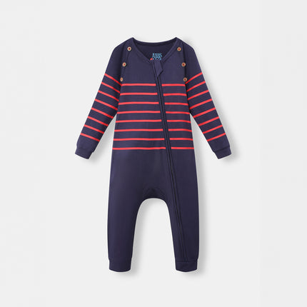 Captain Cuddle Playsuit - Navy Blue (Footless)