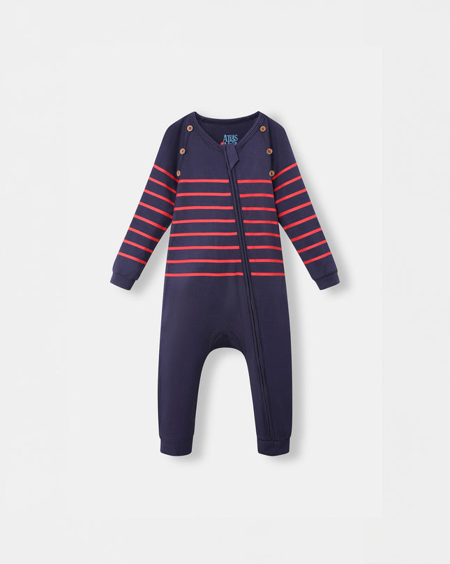 Captain Cuddle Playsuit - Navy Blue (Footless)