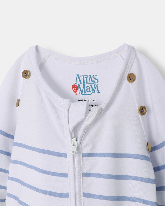 Captain Cuddle Playsuit - White & Blue