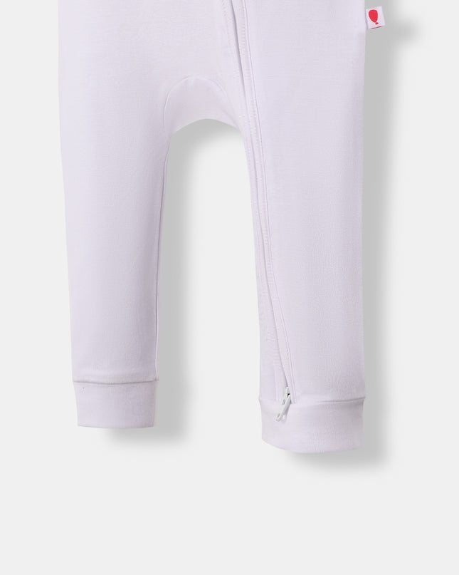 Captain Cuddle Playsuit - White & Pink (Footless)
