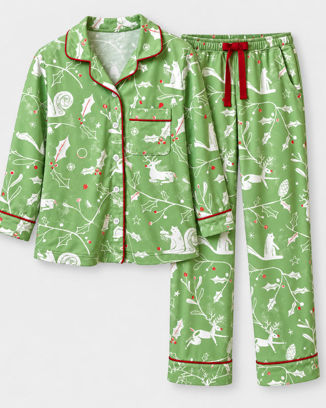 Women’s Bamboo Christmas Pajamas in Evergreen Tales | Dream Big