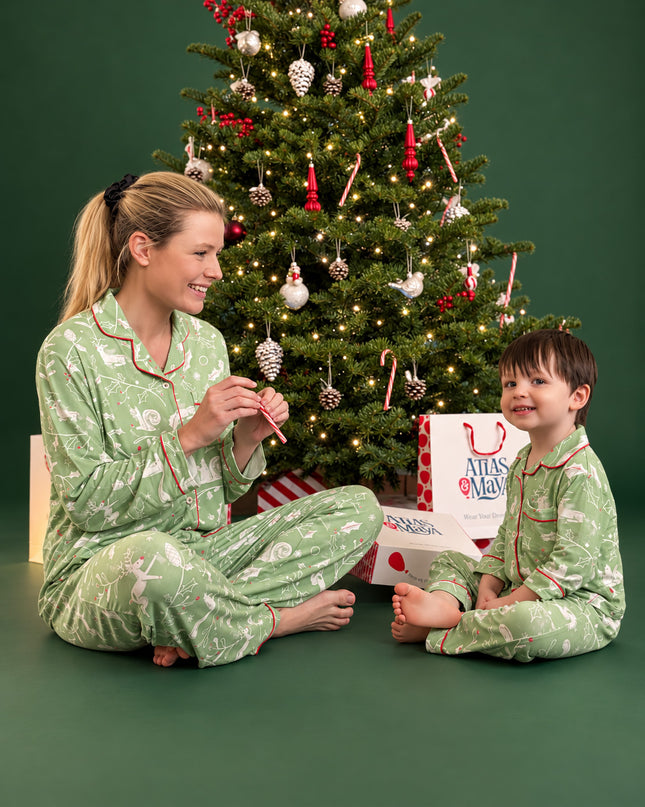 Bamboo Kids Christmas Pajamas in Evergreen Tales | Dream Big