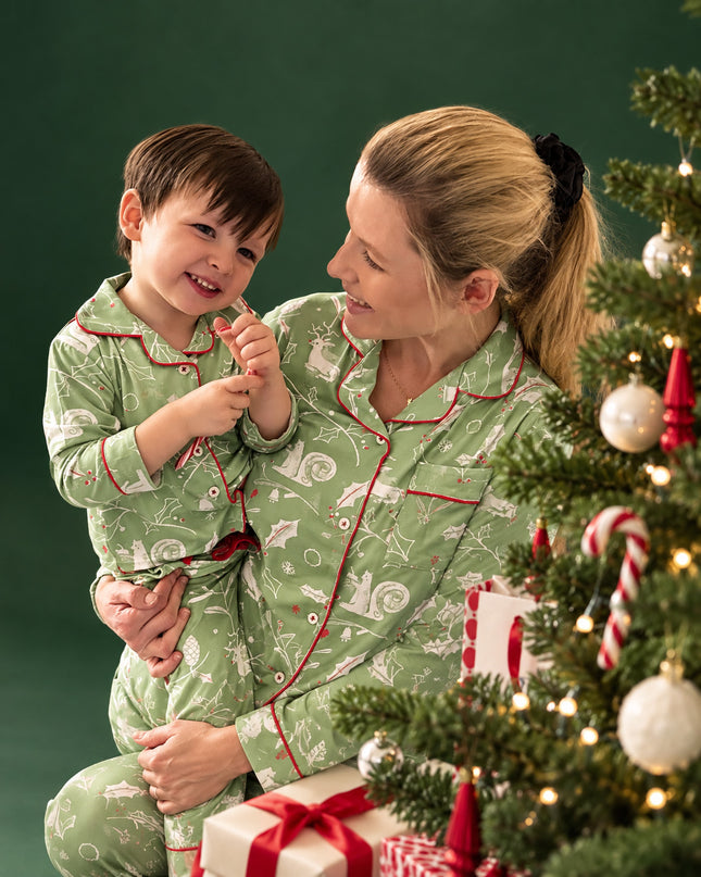 Women’s Bamboo Christmas Pajamas in Evergreen Tales | Dream Big