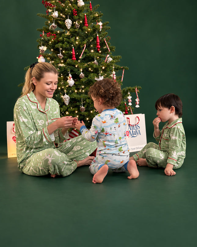Women’s Bamboo Christmas Pajamas in Evergreen Tales | Dream Big