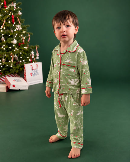 Bamboo Kids Christmas Pajamas in Evergreen Tales | Dream Big