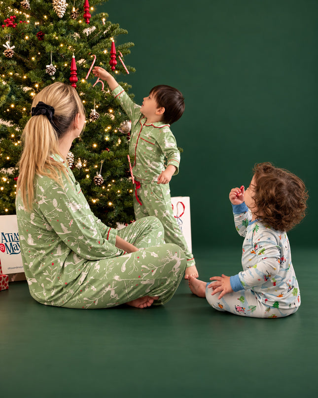 Women’s Bamboo Christmas Pajamas in Evergreen Tales | Dream Big