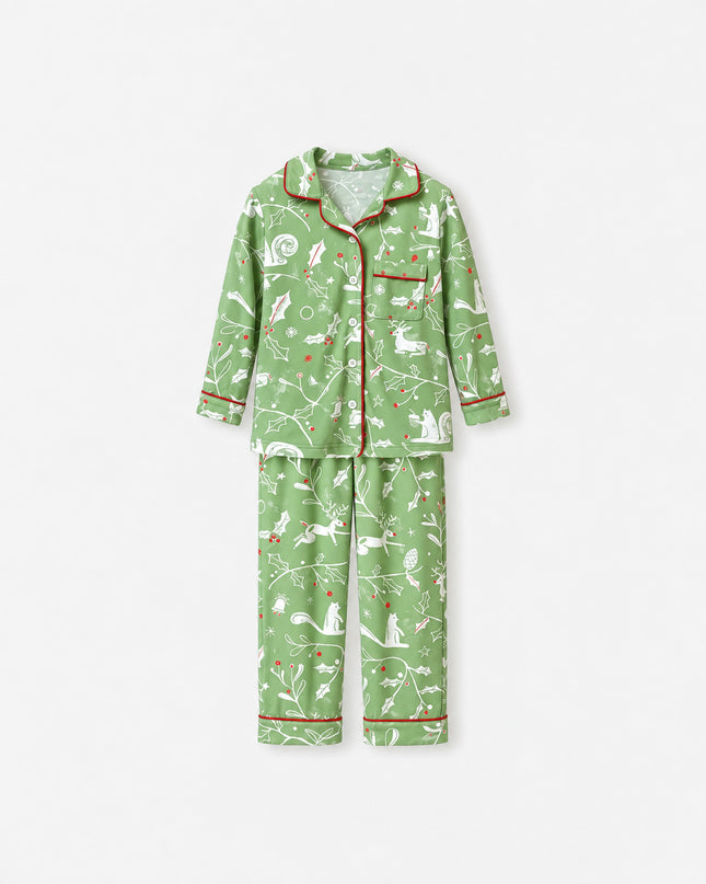 Bamboo Kids Christmas Pajamas in Evergreen Tales | Dream Big