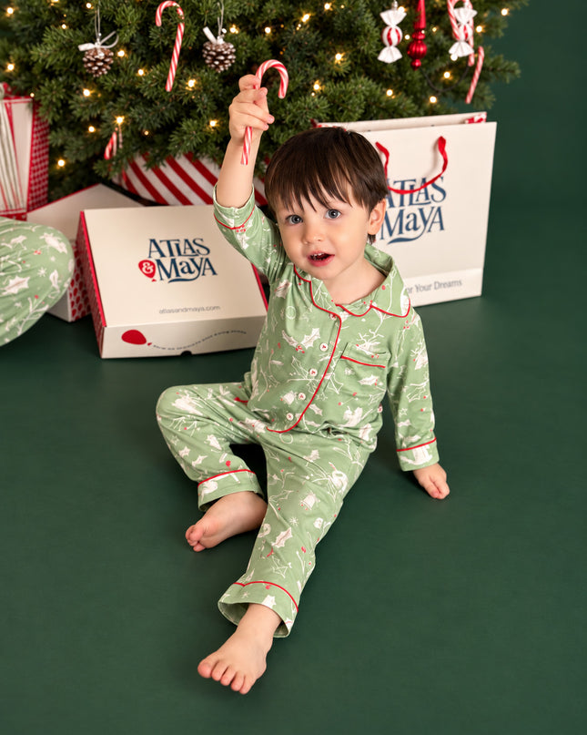 Bamboo Kids Christmas Pajamas in Evergreen Tales | Dream Big