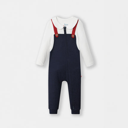 Fancy Pantsy Overall Playsuit - Navy Blue (Footless)