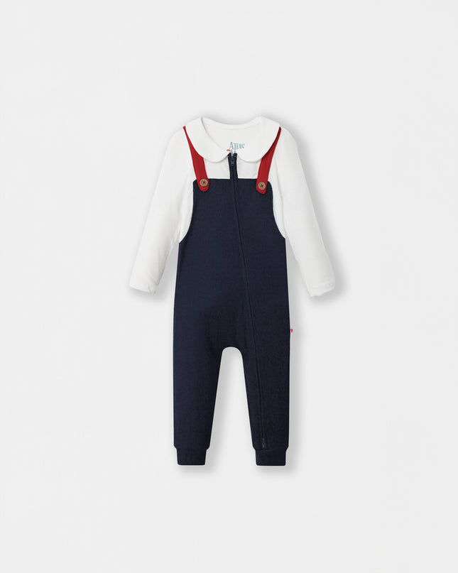 Fancy Pantsy Overall Playsuit - Navy Blue (Footless)