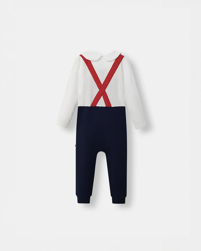 Fancy Pantsy Overall Playsuit - Navy Blue (Footless)
