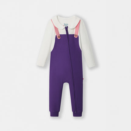 Fancy Pantsy Overall Playsuit - Purple (Footless)