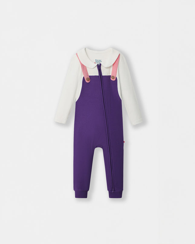 Fancy Pantsy Overall Playsuit - Purple (Footless)