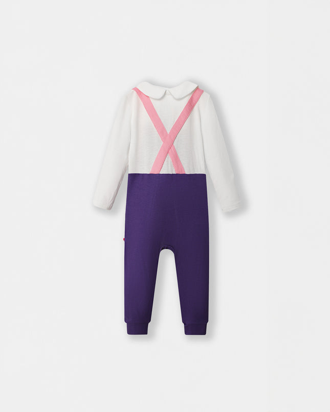 Fancy Pantsy Overall Playsuit - Purple (Footless)