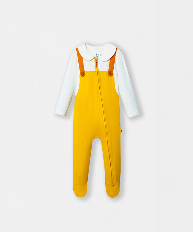 Fancy Pantsy Overall Playsuit - Yellow - Atlas & Maya  Fancy Pantsy Overall Playsuit - Yellow Bamboo Zippy