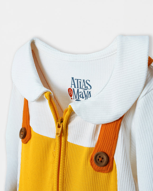 Fancy Pantsy Overall Playsuit - Yellow (Footless) - Atlas & Maya