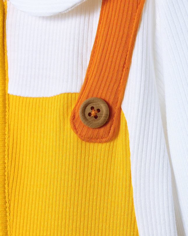 Fancy Pantsy Overall Playsuit - Yellow (Footless) - Atlas & Maya