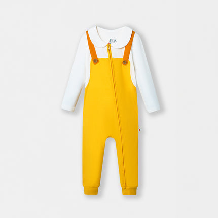 Fancy Pantsy Overall Playsuit - Yellow (Footless) - Atlas & Maya