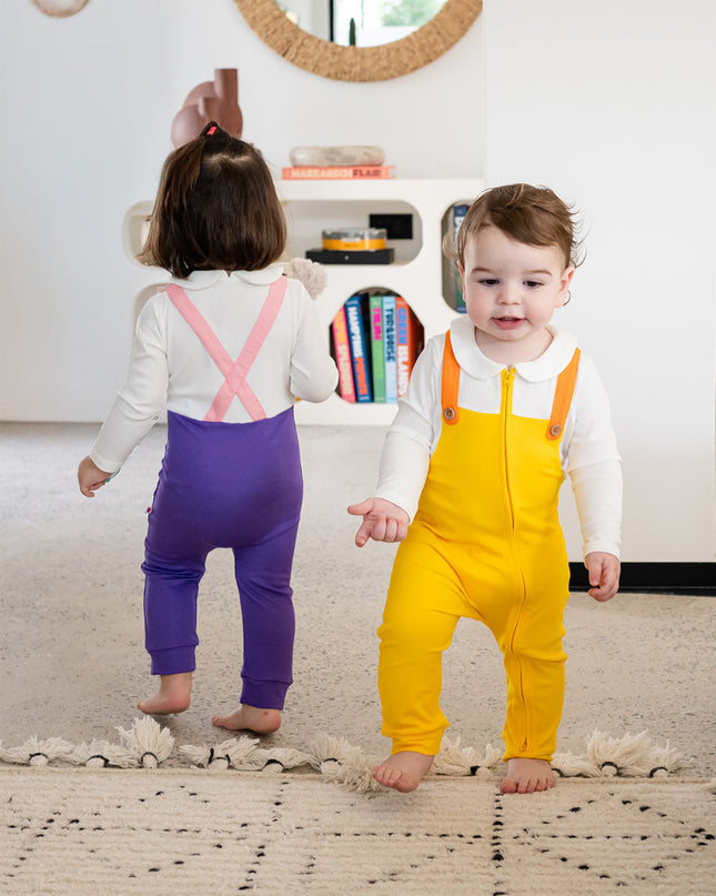 Fancy Pantsy Overall Playsuit - Yellow (Footless)