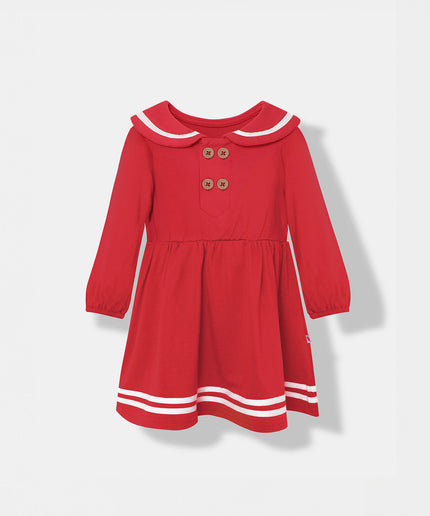 First Mate Dress - Red - Atlas & Maya - Baby Bamboo Sailor Dress