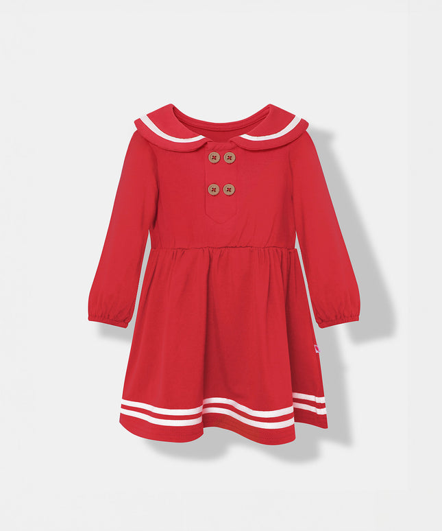 First Mate Dress - Red - Atlas & Maya - Baby Bamboo Sailor Dress