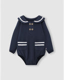 First Mate Romper - Navy Blue - Atlas & Maya