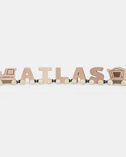 The Keepsake Wooden Name Train - Personalised - Atlas & Maya  The Keepsake Wooden Name Train - Personalised Bamboo 