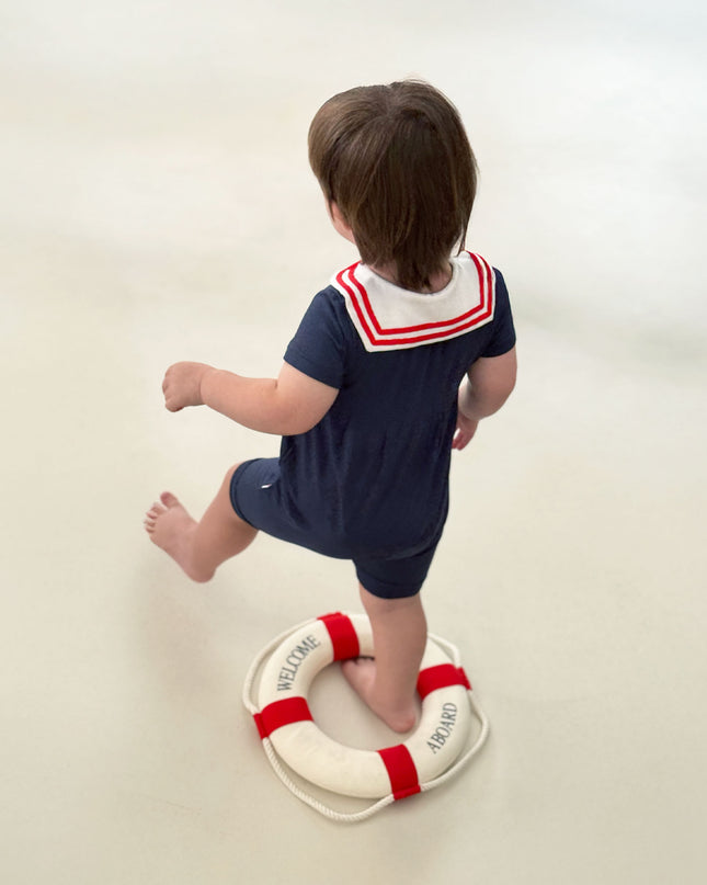 Little Skipper Romper - Navy Blue