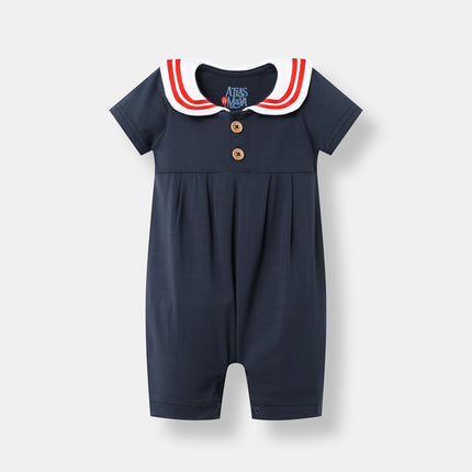 Little Skipper Romper - Navy Blue - Atlas & Maya