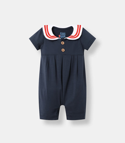 Little Skipper Romper - Navy Blue - Atlas & Maya
