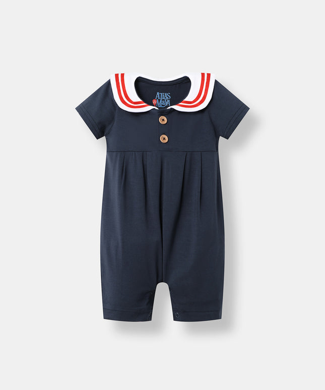Little Skipper Romper - Navy Blue - Atlas & Maya