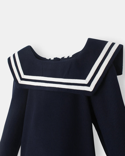 Nautical Magnetic Bodysuit - Navy Blue - Atlas & Maya