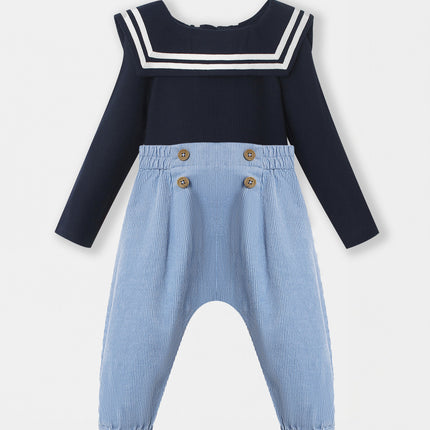 Nautical Bodysuit + Sailor Pant - Navy Blue