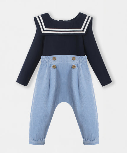 Nautical Bodysuit + Sailor Pant - Navy Blue
