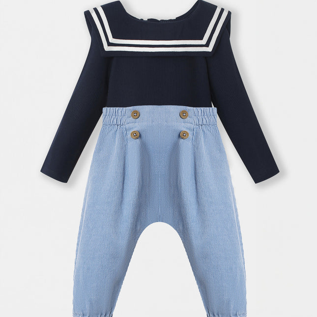 Nautical Bodysuit + Sailor Pant - Navy Blue