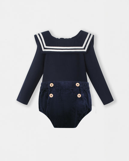 Nautical Bodysuit + Sailor Short - Navy Blue