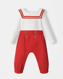 Nautical Bodysuit + Sailor Pant - White/Red